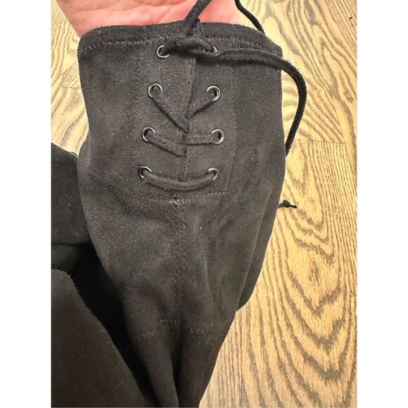 Vince Camuto Black Over The Knee Lace Back Boots Size 8.5 - Picture 7 of 7